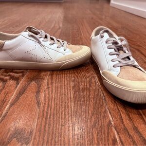 White and Tan Sneakers